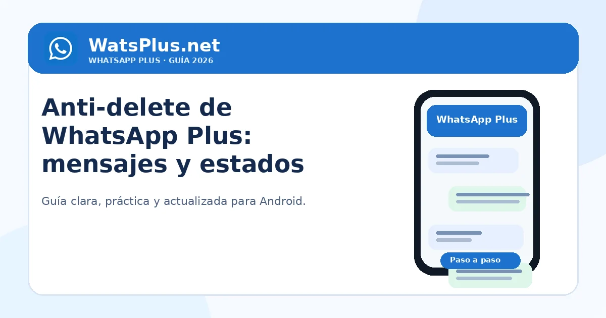 Anti-delete de WhatsApp Plus: mensajes y estados