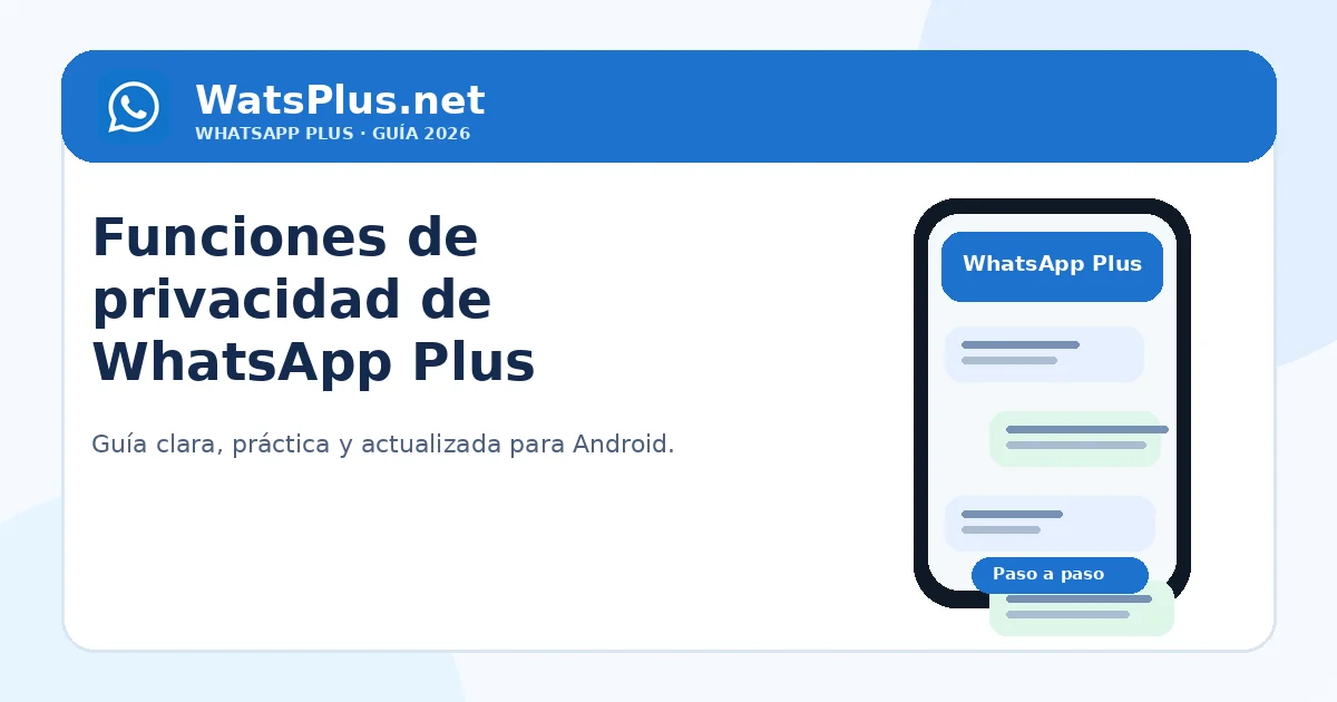 Funciones de privacidad de WhatsApp Plus