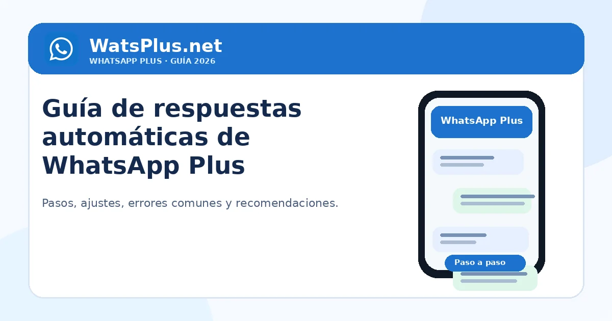 Guía de respuestas automáticas de WhatsApp Plus — guía visual