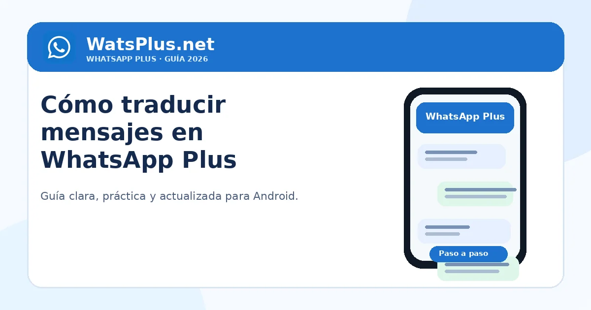 Cómo traducir mensajes en WhatsApp Plus