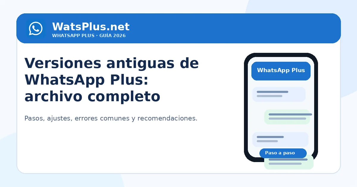 Versiones antiguas de WhatsApp Plus: archivo completo — guía visual