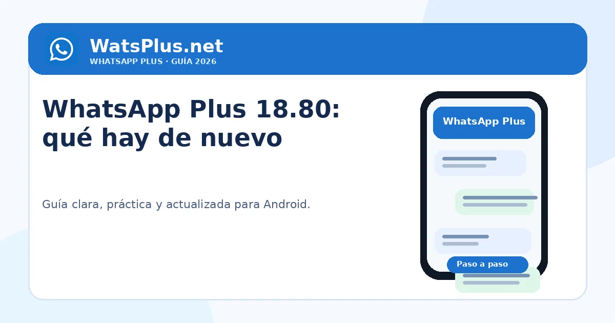 WhatsApp Plus 18.80: qué hay de nuevo